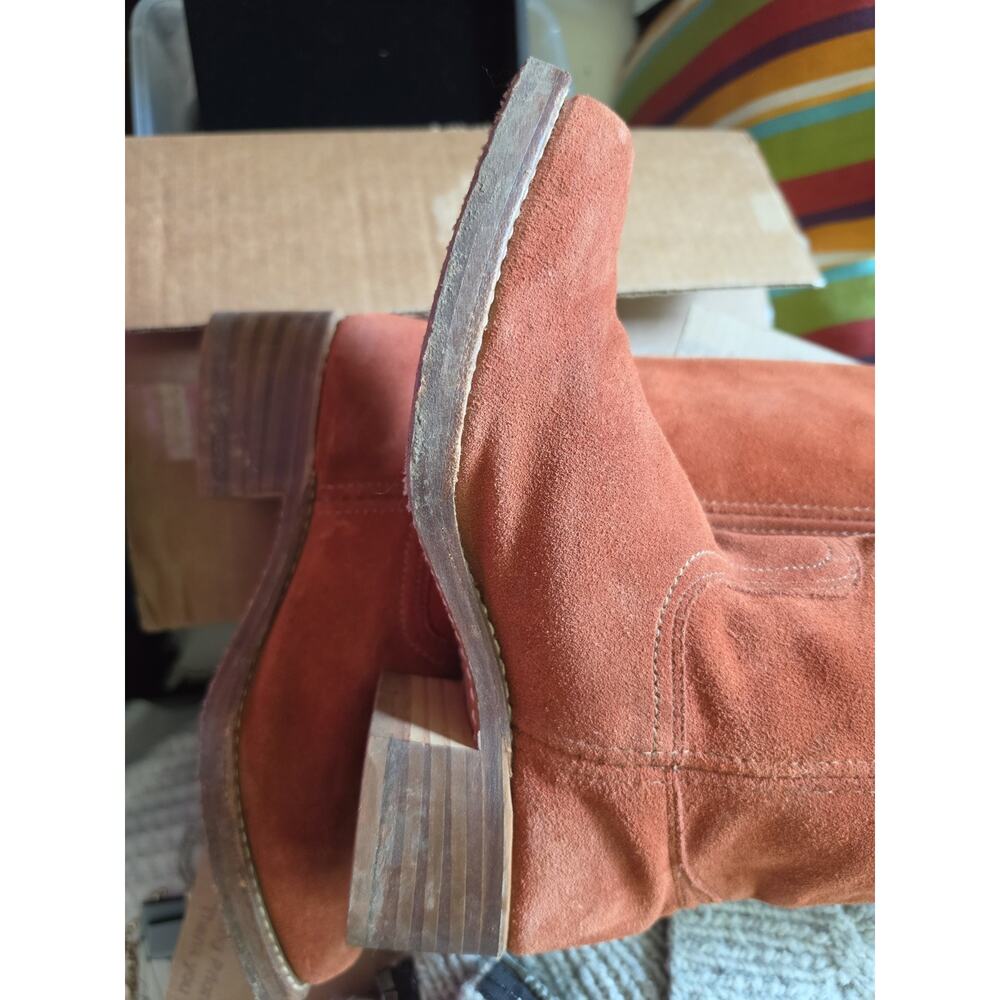 Red Dirt" Suede Frye Campus boots Style 77054RDT Women's 9.5M Made In USA - Picture 6 of 12